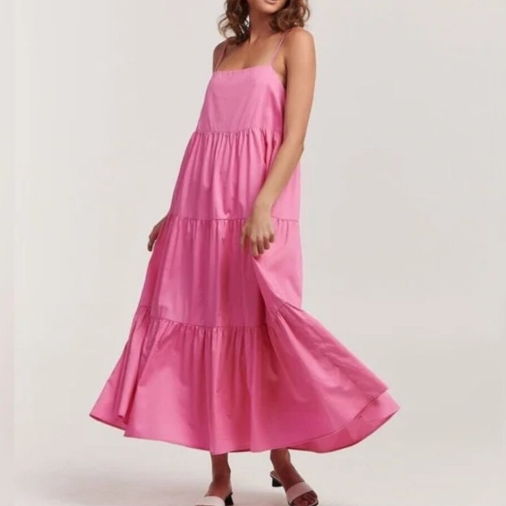 Anthropologie Charlie Holiday Pretty In Pink Isabella Maxi Dress